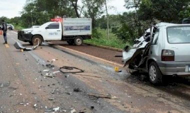 Batida entre Uno e S10 mata casal na BR-158 na região Araguaia