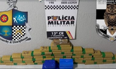 PM prende suspeito com grande quantidade de drogas em rodovia de Campinápolis