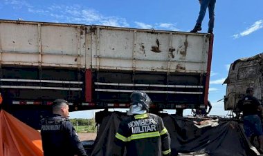 Incêndio atinge carreta com carga perigosa em rodovia na região do Araguaia