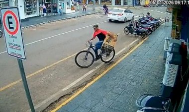 Homem é flagrado furtando climatizador de ar em loja de móveis no centro de Barra do Garças