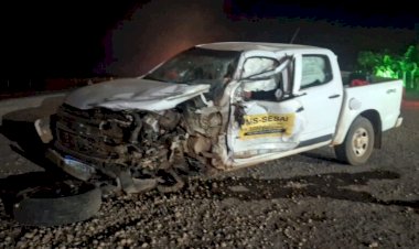 Acidente entre carreta e caminhonete da SESAI deixa quatro feridos na BR-158, em Barra do Garças