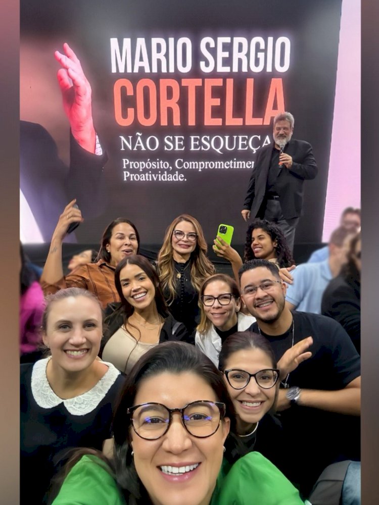 Virginia Mendes prestigia palestra de Mario Sergio Cortella e destaca a importância do aprendizado contínuo