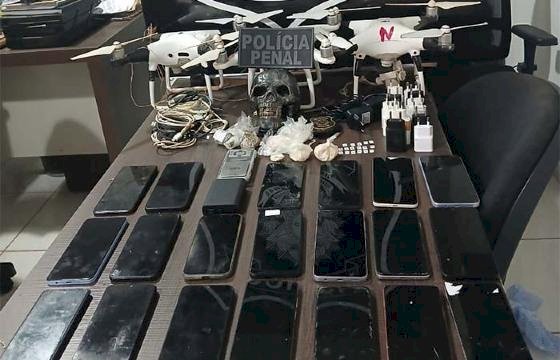 Polícia Penal apreende drone que transportava celulares para a Penitenciária de Rondonópolis