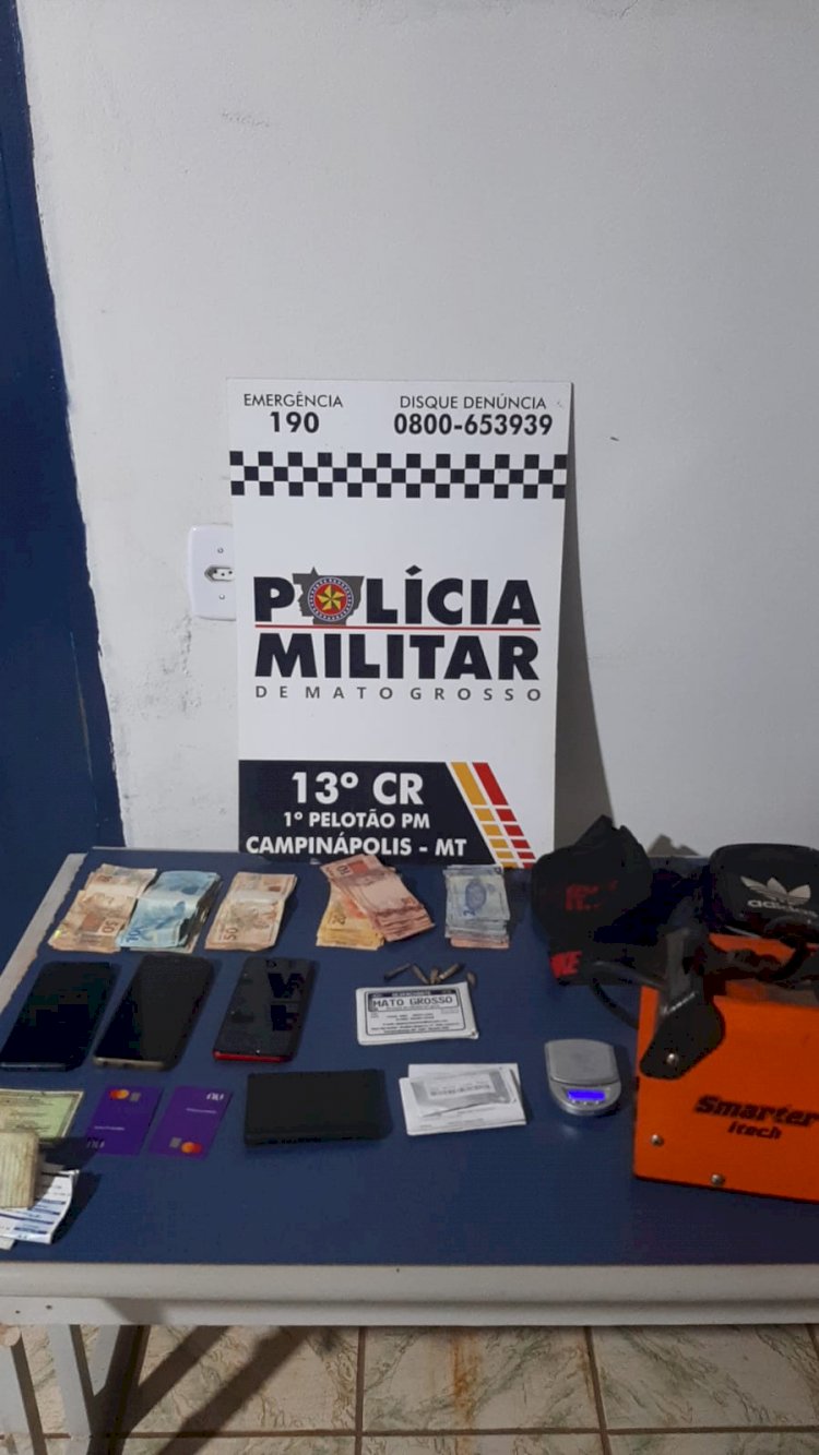 PM prende suspeitos de furto, receptação e tráfico de drogas em Campinápolis
