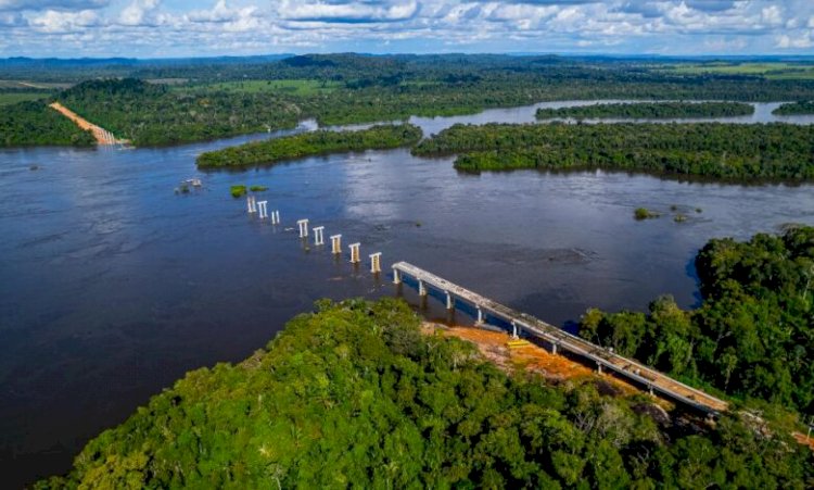 Obra da maior ponte de Mato Grosso atinge 43,91
