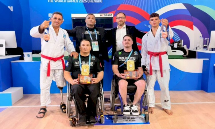 Primeira-dama Virgínia Mendes parabeniza equipe de parajiu-jitsu de Mato Grosso por medalha de ouro na China
