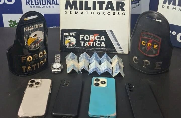 Polícia Militar prende em Barra do Garças, suspeitos de furto na cidade de Canarana