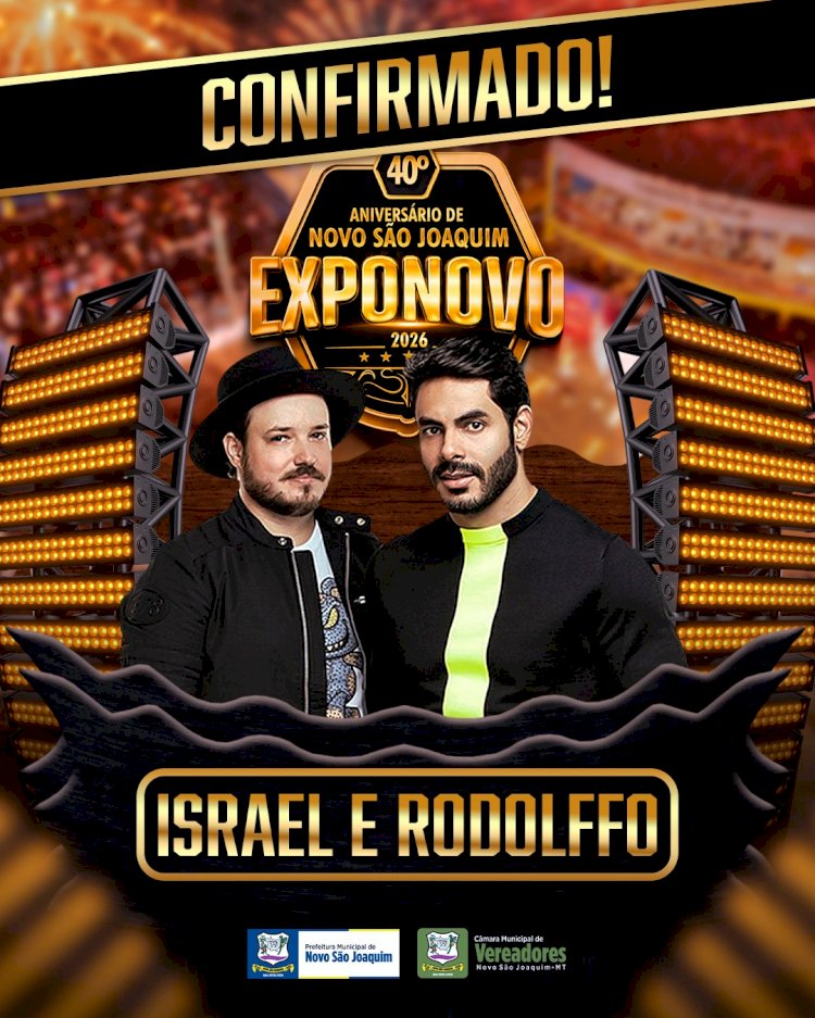 Exponovo 2026 confirma Israel e Rodolffo como segunda atração dos 40 anos de Novo São Joaquim