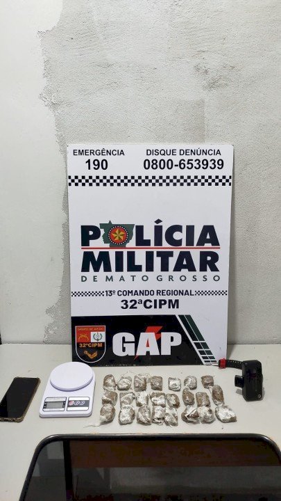 Polícia Militar prende suspeito por tráfico de drogas durante Operação Força Total em Nova Xavantina